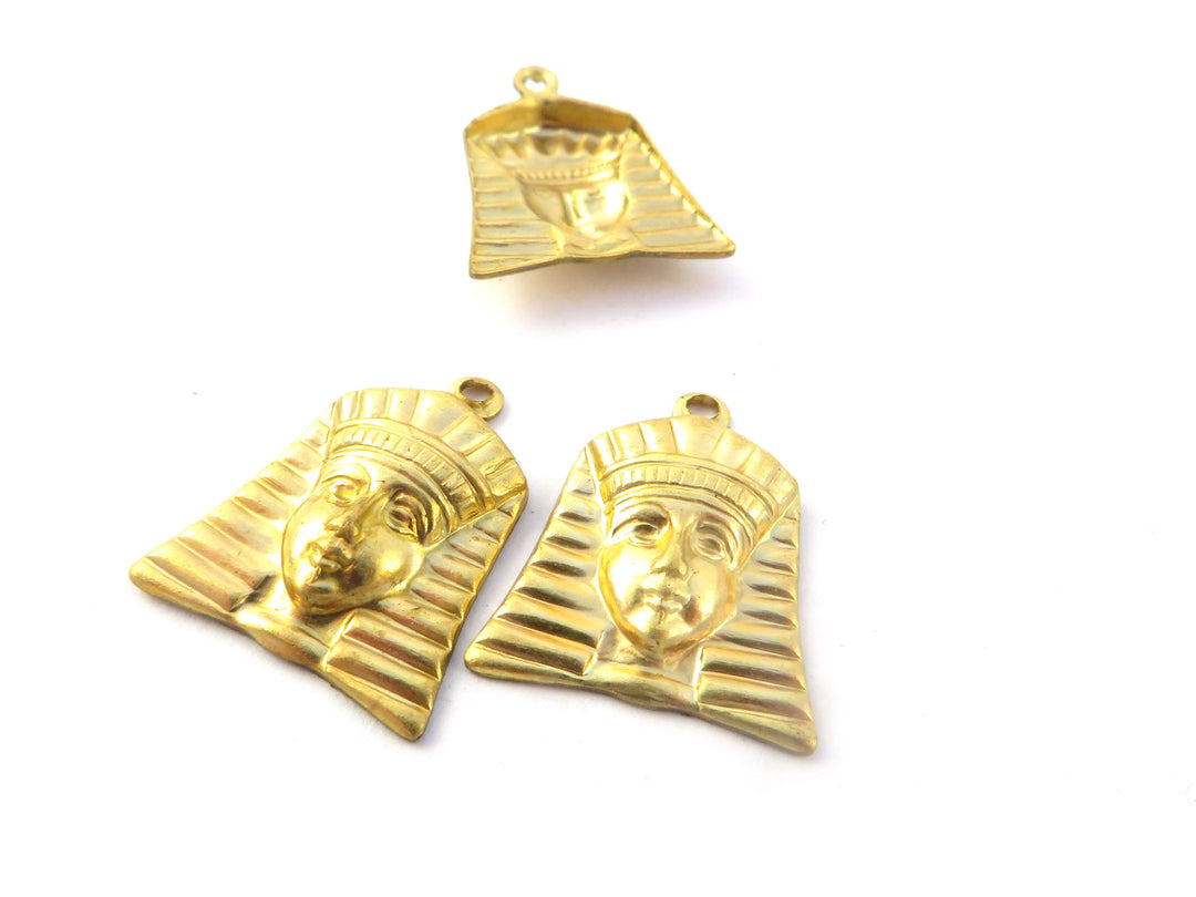2x Breloque tête de pharaon égyptien (17mm x 15mm) CH-106