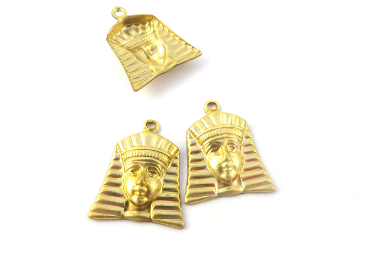 2x Breloque tête de pharaon égyptien (17mm x 15mm) CH-106