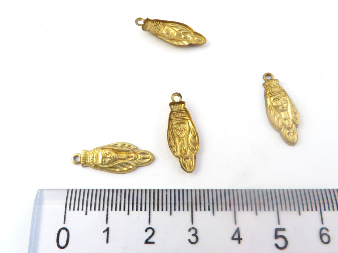 2x Breloque tête égyptienne (8mm x 21mm) CH-108