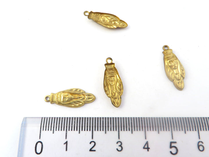 2x Breloque tête égyptienne (8mm x 21mm) CH-108