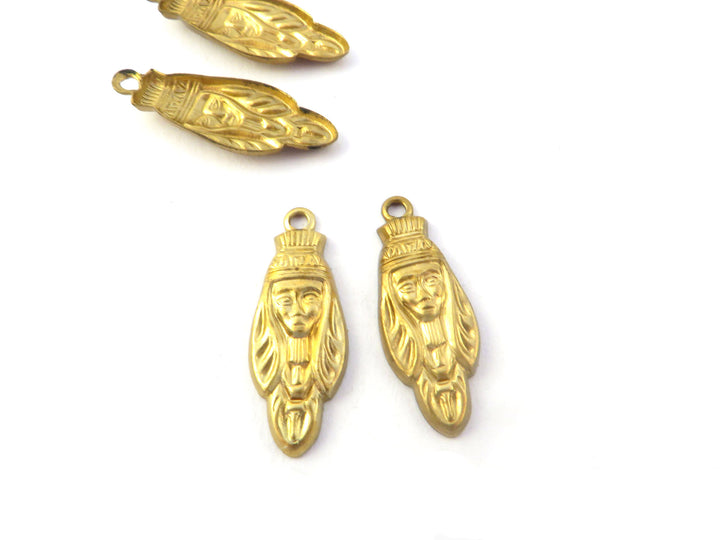 2x Breloque tête égyptienne (8mm x 21mm) CH-108