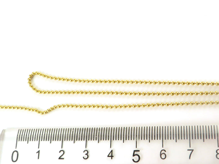Chaîne boule et attache (2 tailles : 1.5mm et 1.2mm) - Laiton brut couleur dorée