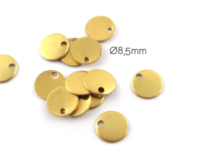 12x Breloque disque (8mm) D-08/1H