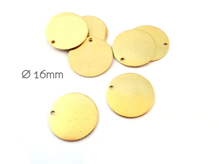 6x Breloque disque (16mm) D-16/1H
