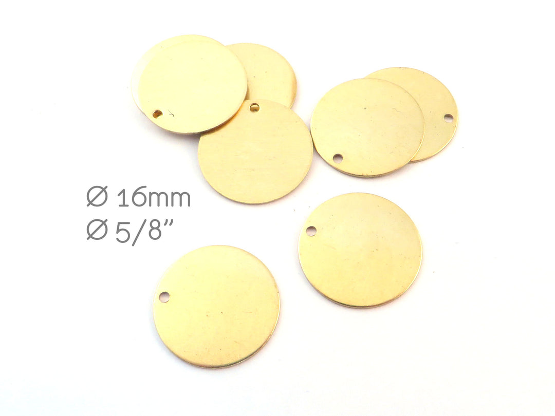 6x Breloque disque (16mm) D-16/1H