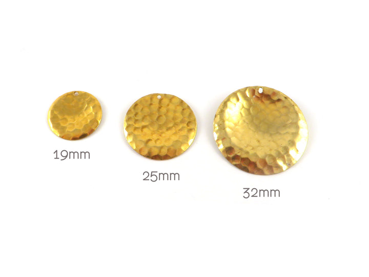 2x Breloque disque martelé + embossé (19, 25 ou 32mm) DM-19/S-1H