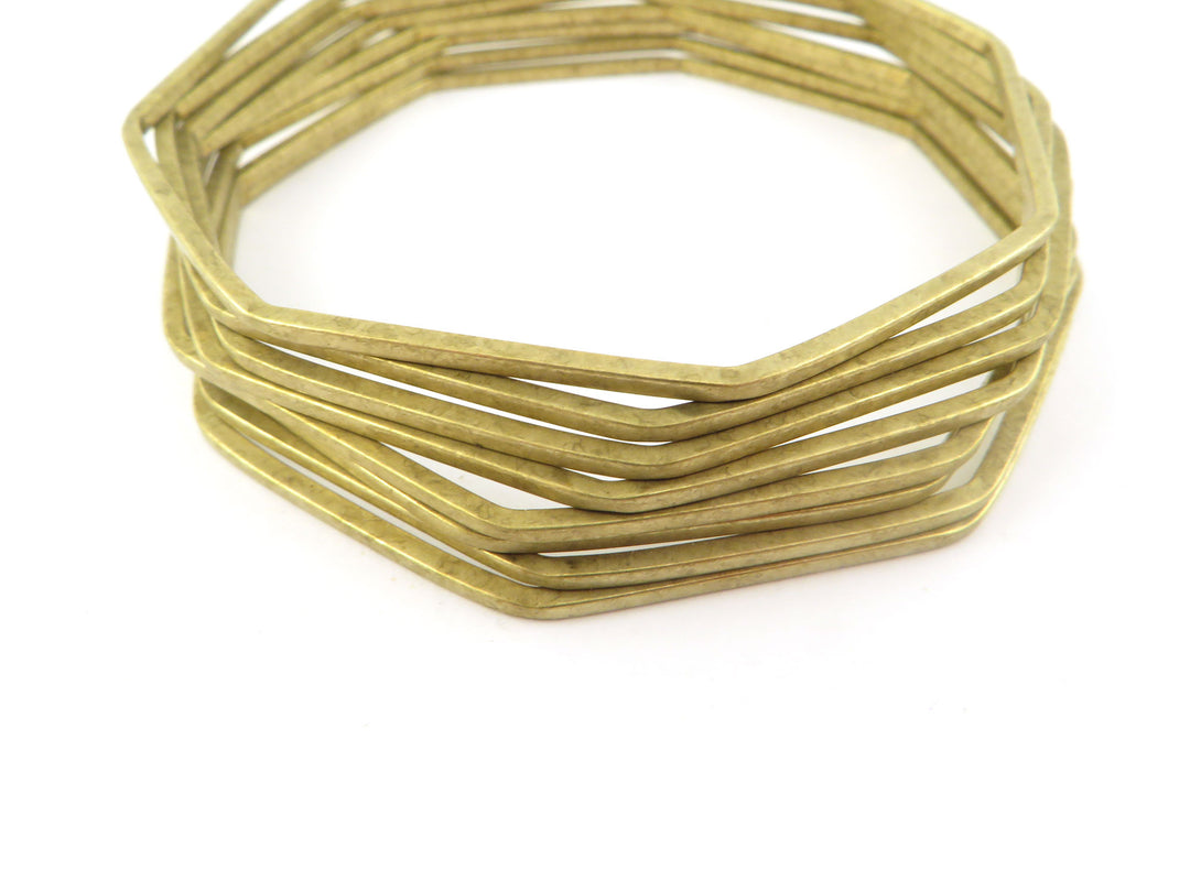 1 Bracelet jonc hexagonal fermé 67mm x 1.6mm BC-007