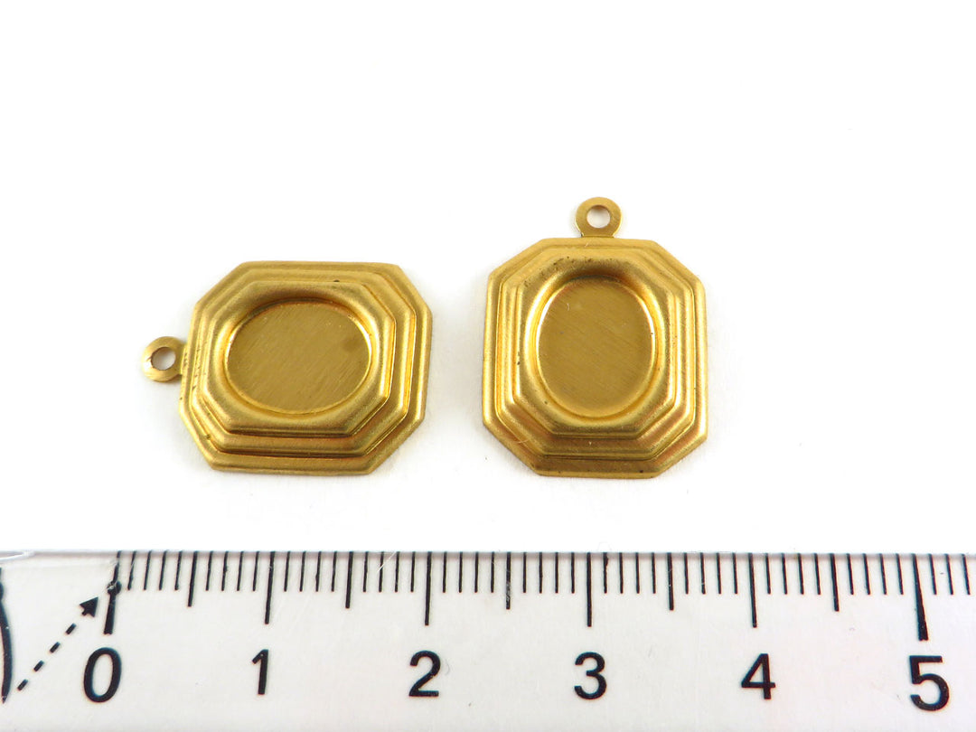 6x Breloque support cabochon 6 x 8 mm Art Déco (20mm x 15mm) M-017