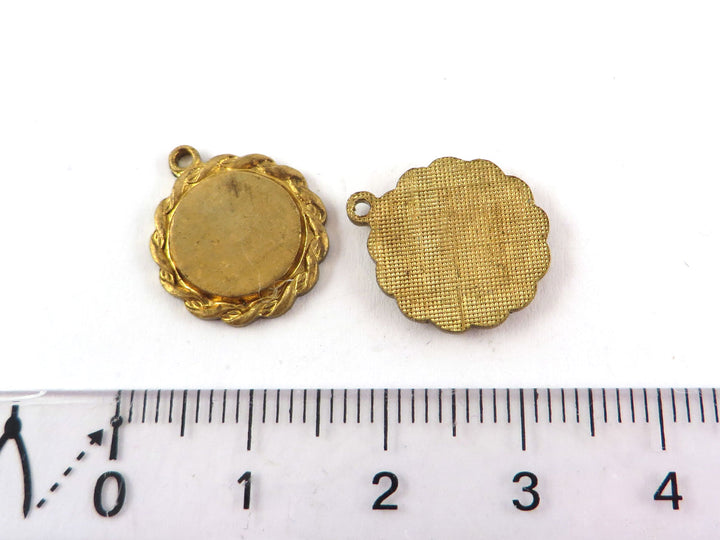 2x Breloque support cabochon rond 10mm (13mm) M-027