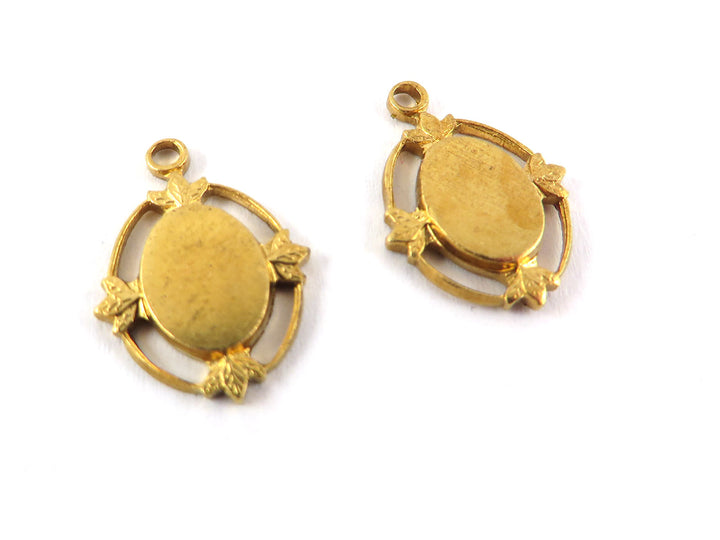 2x Breloque support cabochon 6 x 8 mm (11mm x 16mm) M-016