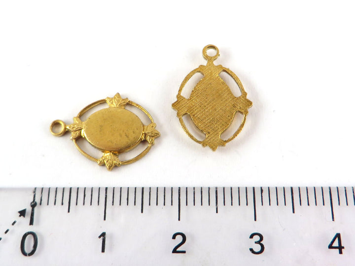 2x Breloque support cabochon 6 x 8 mm (11mm x 16mm) M-016