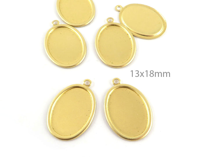 6x Support cabochon 13 x 18 mm (24mm x 16mm) M-063
