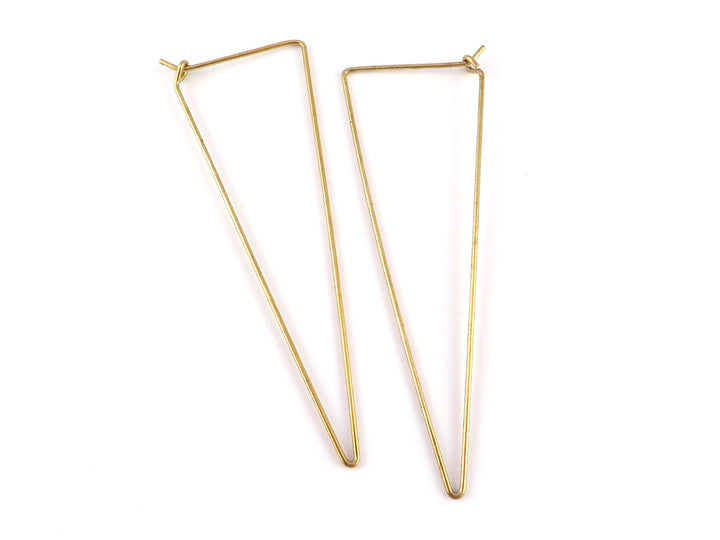 2x Crochet boucle d'oreille triangle fil 0.8mm (20mm x 64mm) B-002