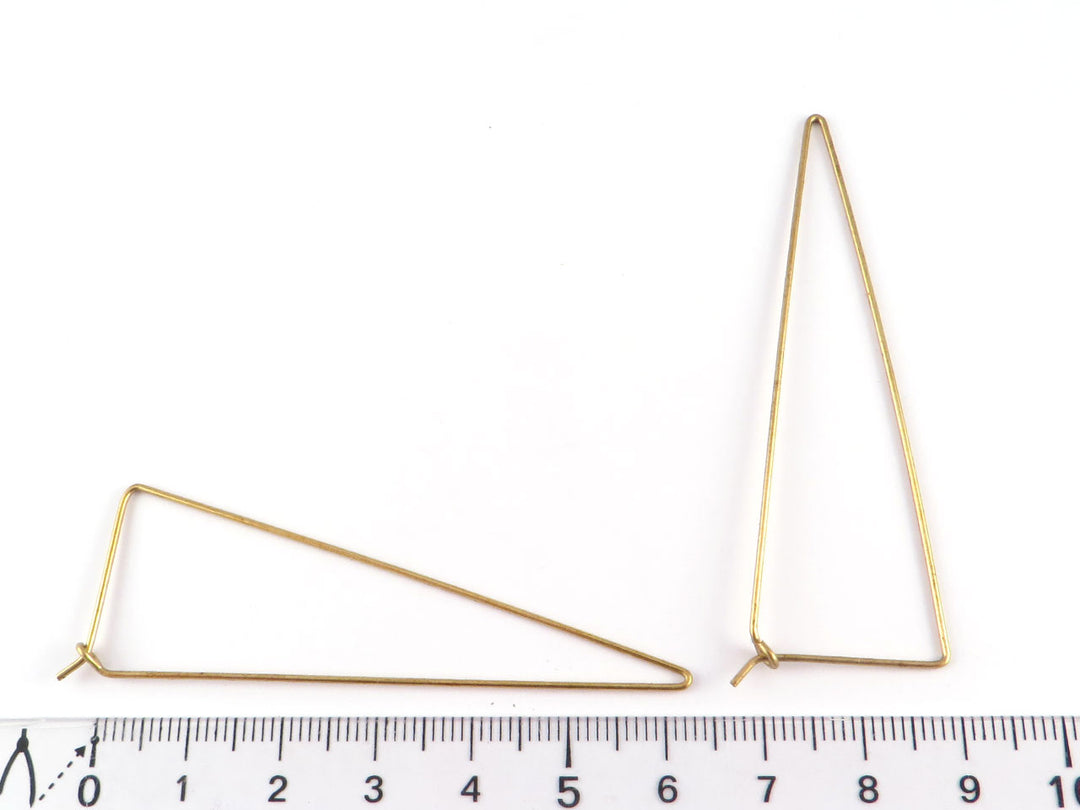 2x Crochet boucle d'oreille triangle fil 0.8mm (20mm x 64mm) B-002