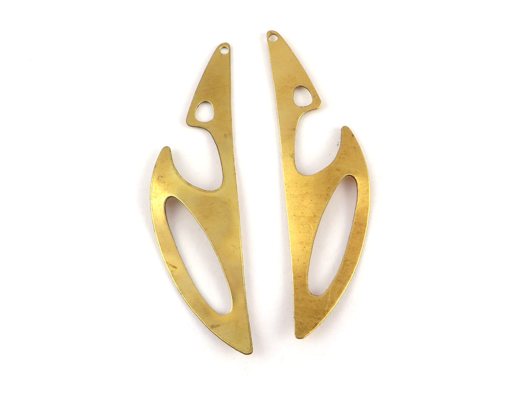 2x Breloque goutte aile ajourée (14mm x 53mm) PV-227