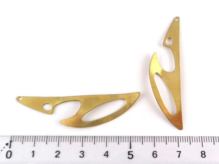 2x Breloque goutte aile ajourée (14mm x 53mm) PV-227