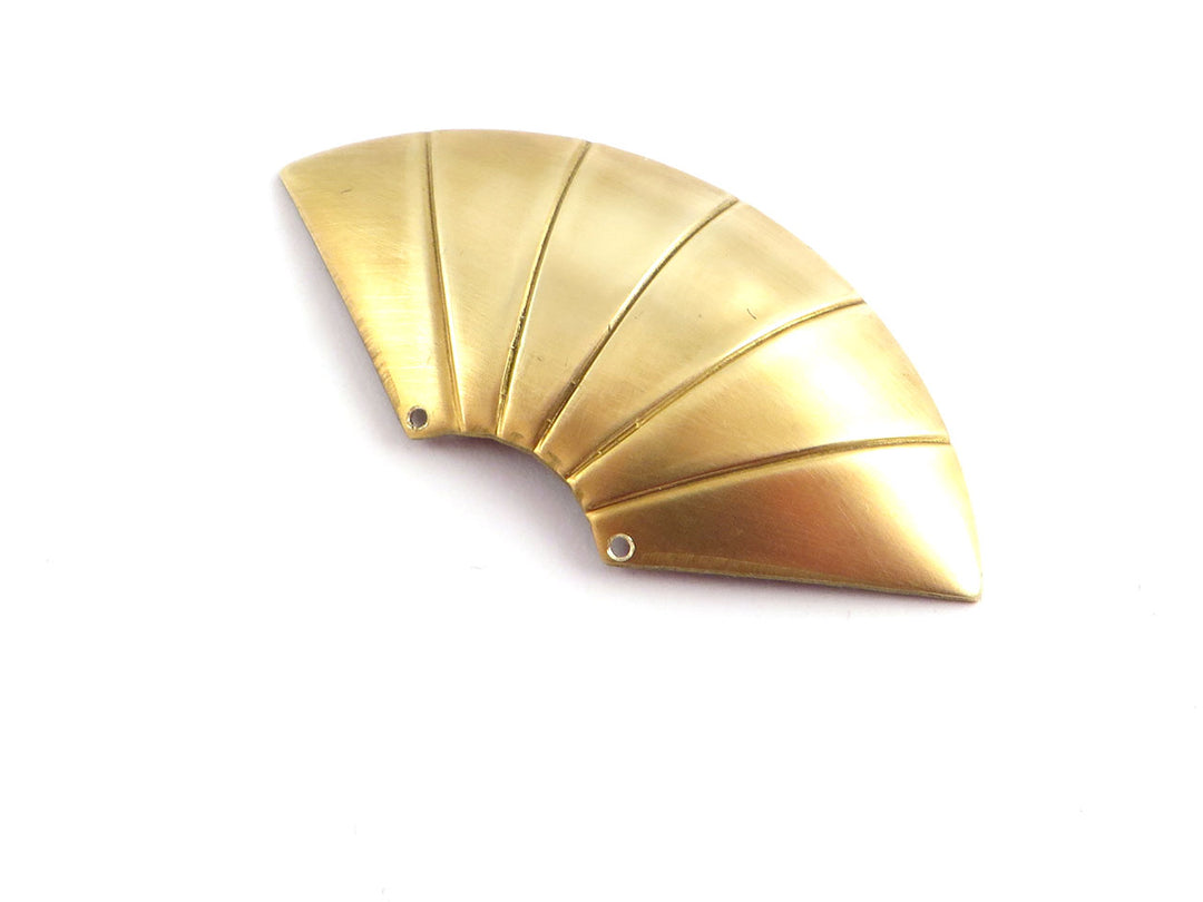 2x Connecteur éventail ligné bombé Art Déco (22mm x 45mm) PV-123