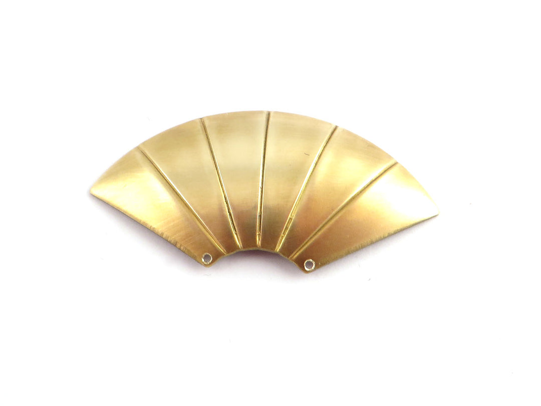 2x Connecteur éventail ligné bombé Art Déco (22mm x 45mm) PV-123