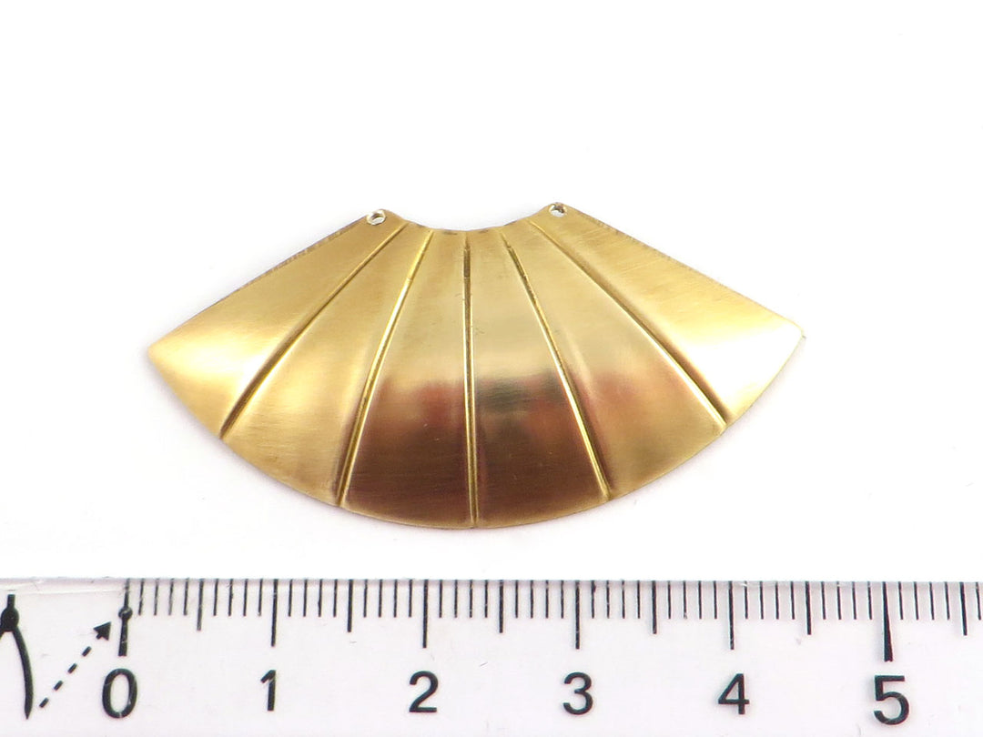 2x Connecteur éventail ligné bombé Art Déco (22mm x 45mm) PV-123