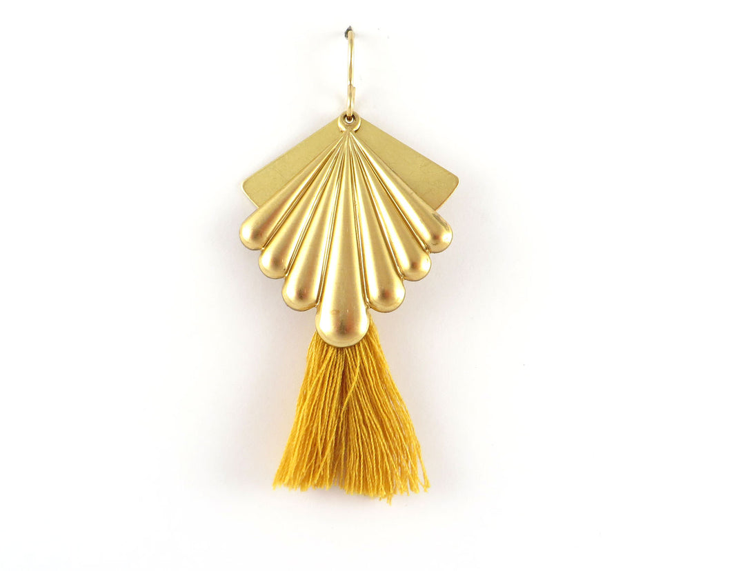 Kit diy bijoux boucles d'oreilles Art Déco et pompom K-010