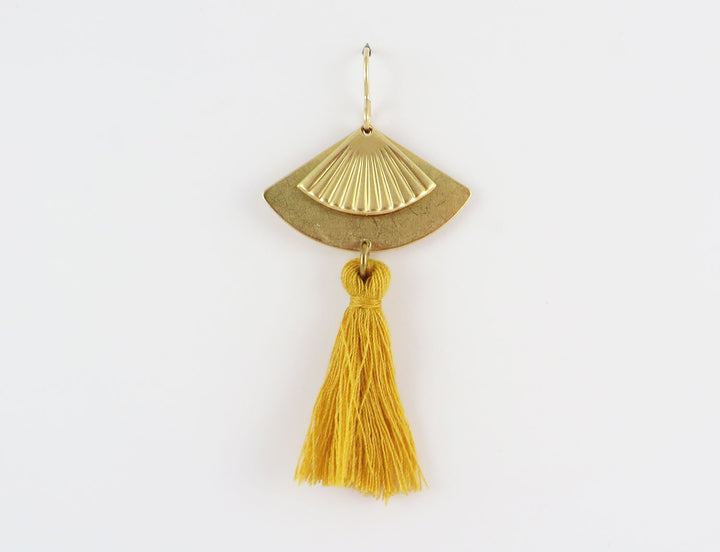 Kit diy bijoux boucles d'oreilles éventail et pompom K-012