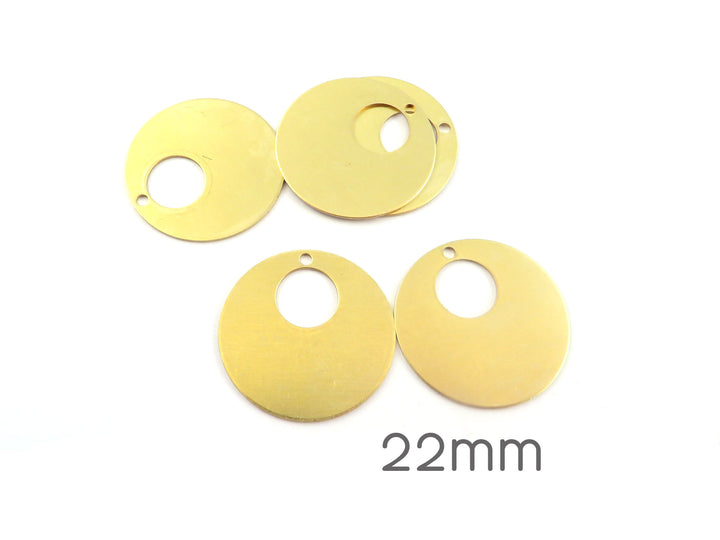 4x Breloque disque créole (22mm) PP-228