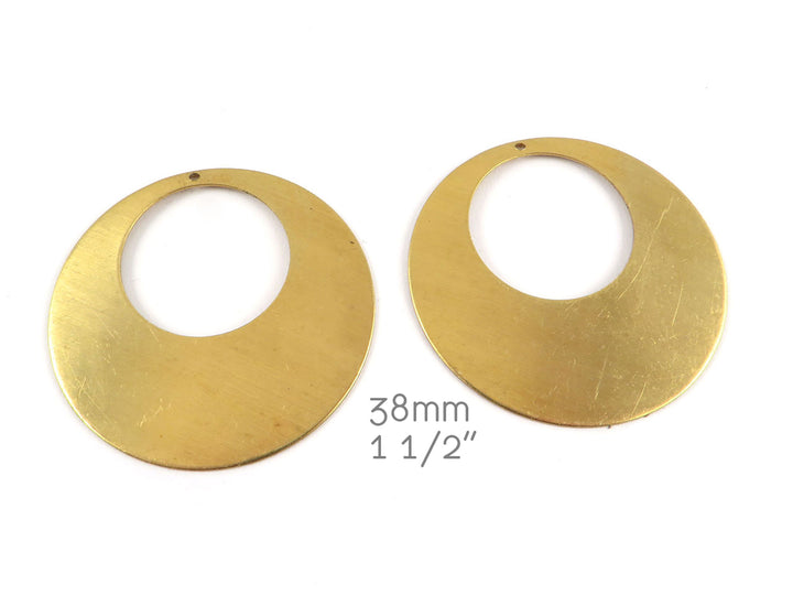 2x Pendentif disque créole (38mm) PP-265