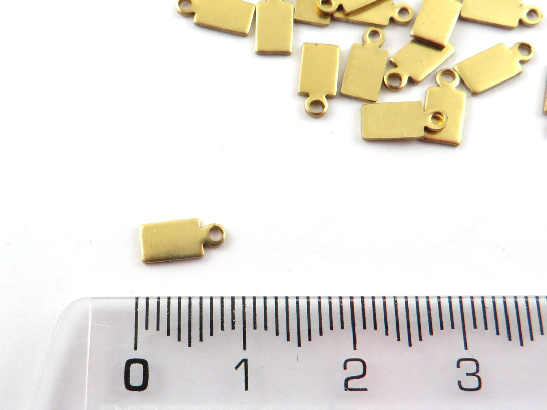 12x Breloque barre rectangle (4mm x 9mm) PP-299