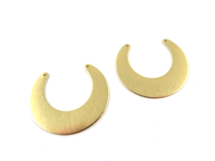 2x Connecteur croissant de lune lisse ou martelé (28mm x 32mm) PP-320/PP-321