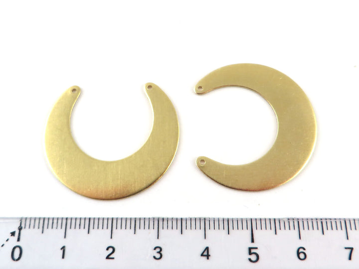 2x Connecteur croissant de lune lisse ou martelé (28mm x 32mm) PP-320/PP-321