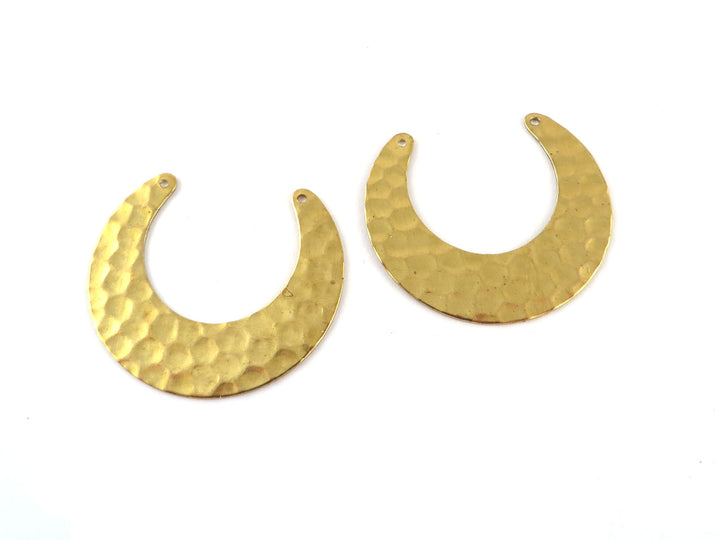 2x Connecteur croissant de lune lisse ou martelé (28mm x 32mm) PP-320/PP-321