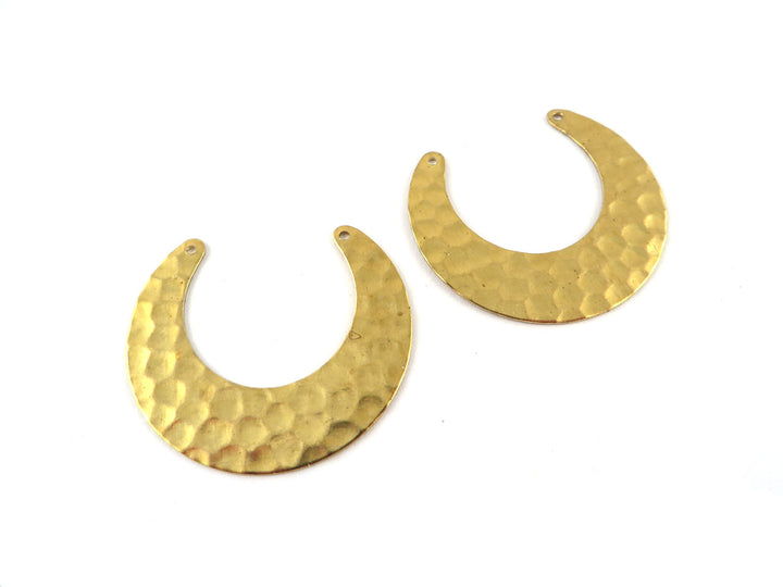 2x Connecteur croissant de lune lisse ou martelé (28mm x 32mm) PP-320/PP-321