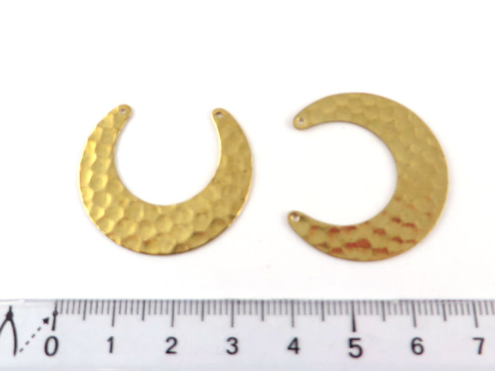 2x Connecteur croissant de lune lisse ou martelé (28mm x 32mm) PP-320/PP-321