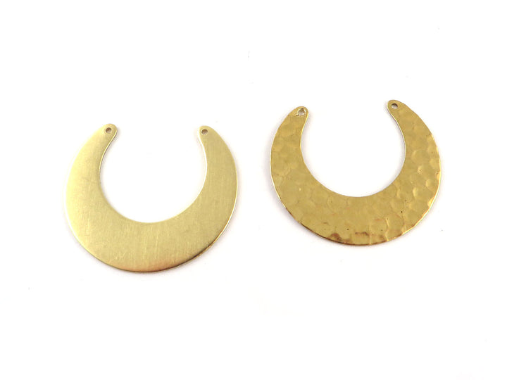 2x Connecteur croissant de lune lisse ou martelé (28mm x 32mm) PP-320/PP-321