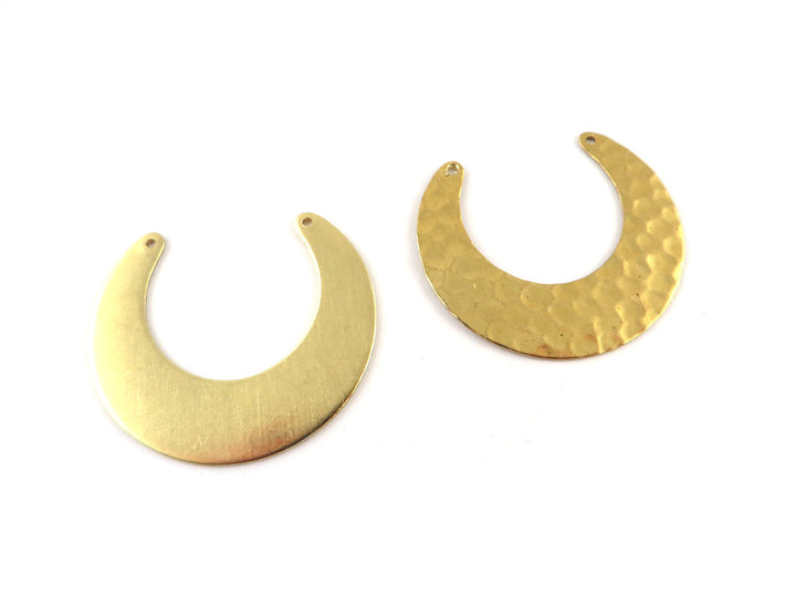 2x Connecteur croissant de lune lisse ou martelé (28mm x 32mm) PP-320/PP-321