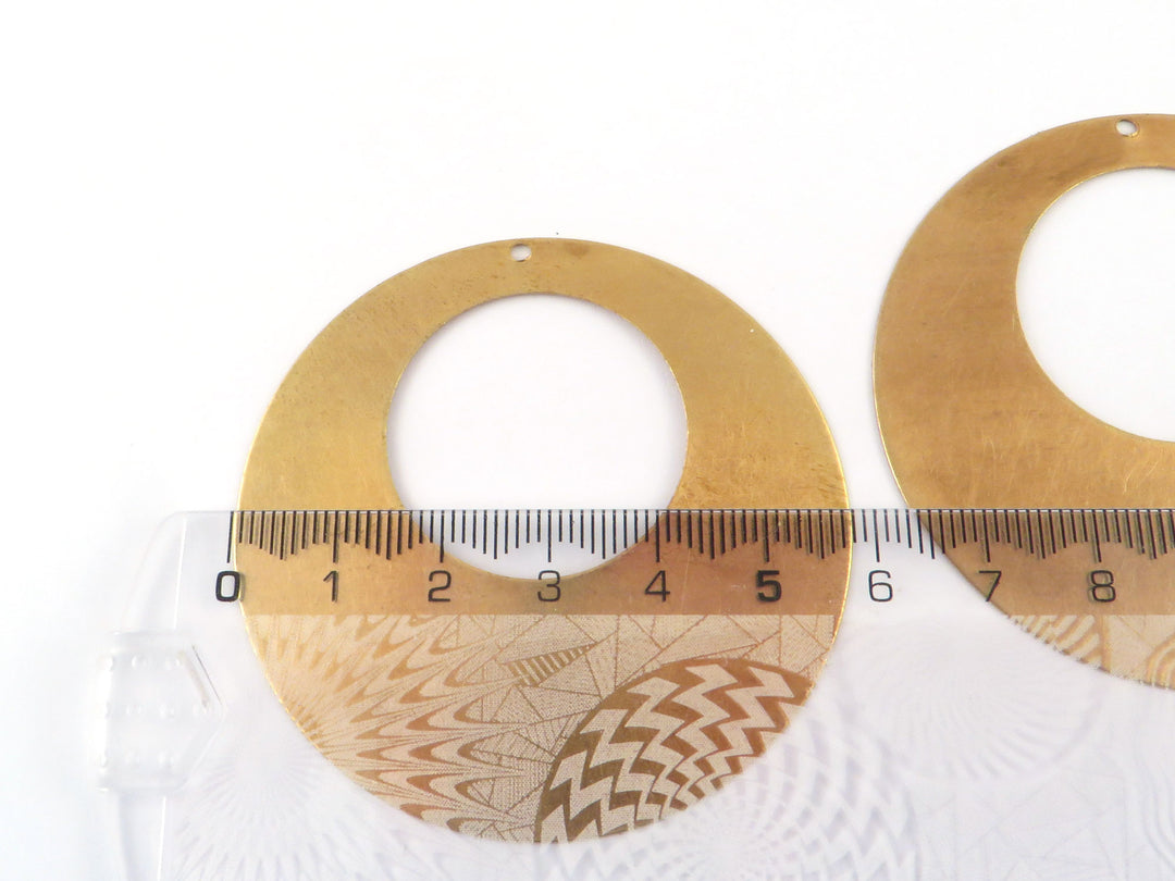 2x Pendentif disque créole (58mm) PP-339