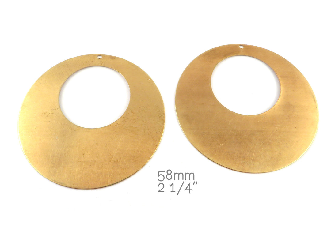 2x Pendentif disque créole (58mm) PP-339