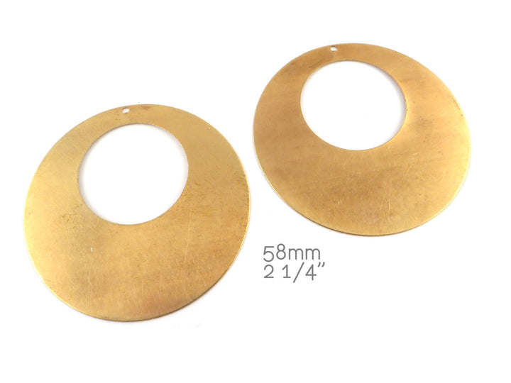 2x Pendentif disque créole (58mm) PP-339