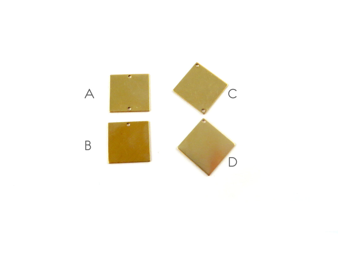 6x Breloque carré (13mm x 13mm) PP-361