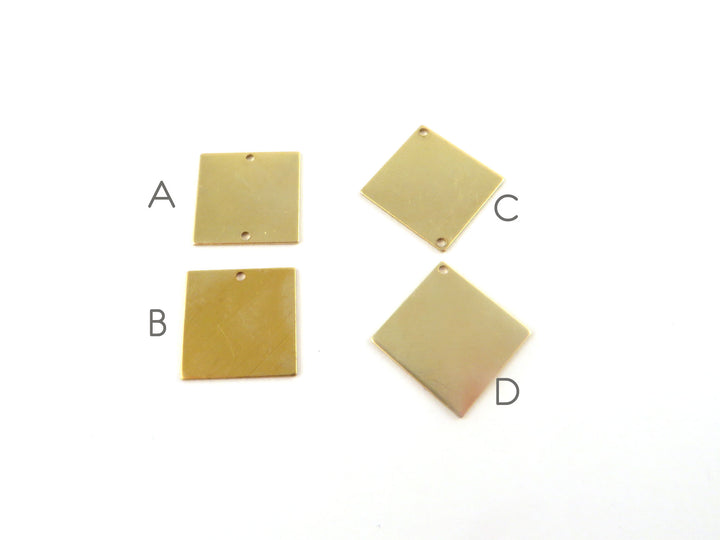 6x Breloque carré (13mm x 13mm) PP-361