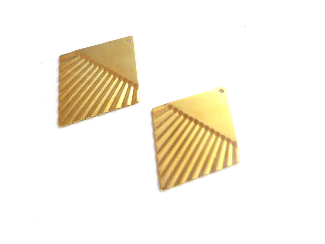 2x Breloque losange plissé éventail (27mm x 35mm) PP-368