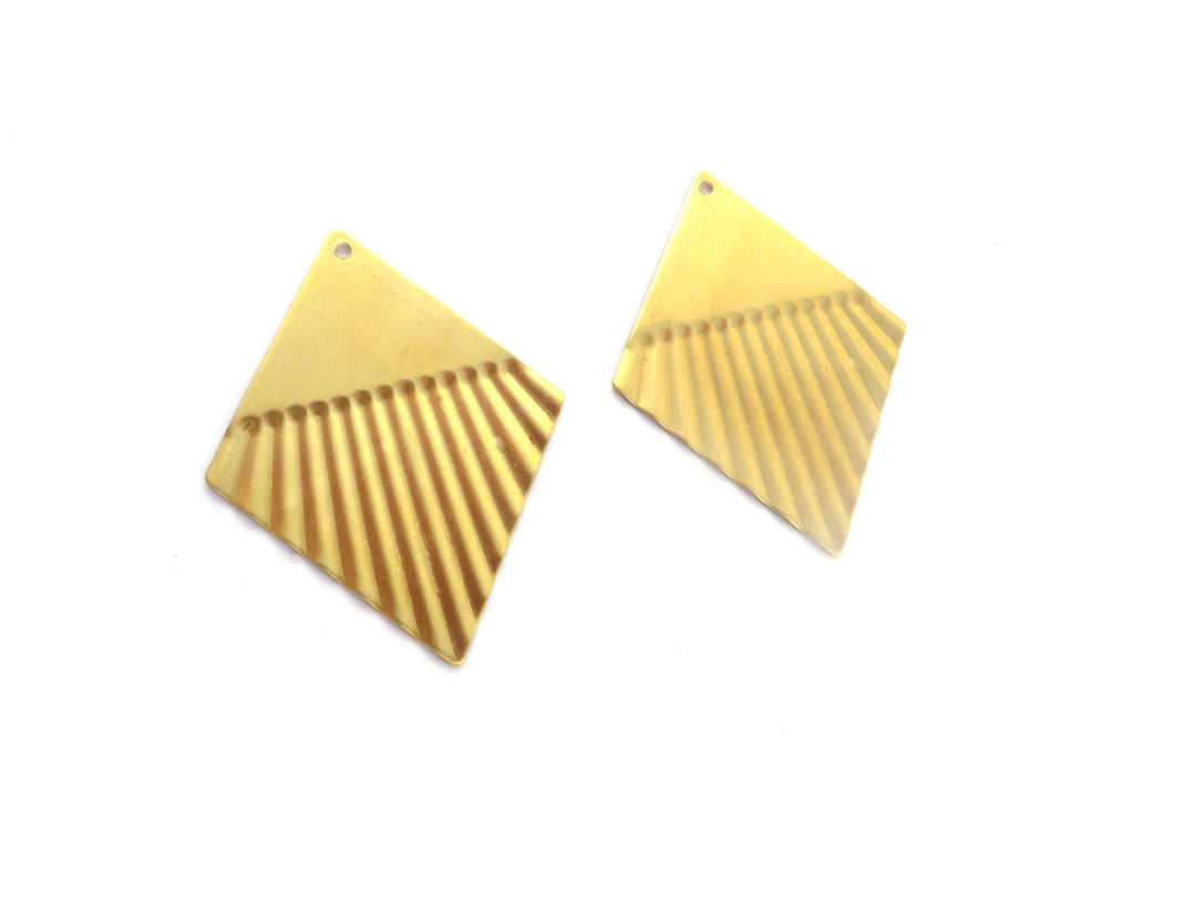 2x Breloque losange plissé éventail (27mm x 35mm) PP-368