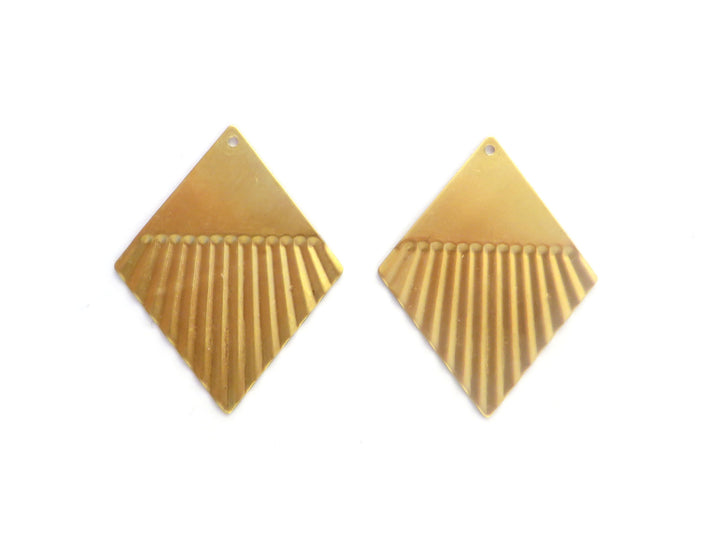 2x Breloque losange plissé éventail (27mm x 35mm) PP-368