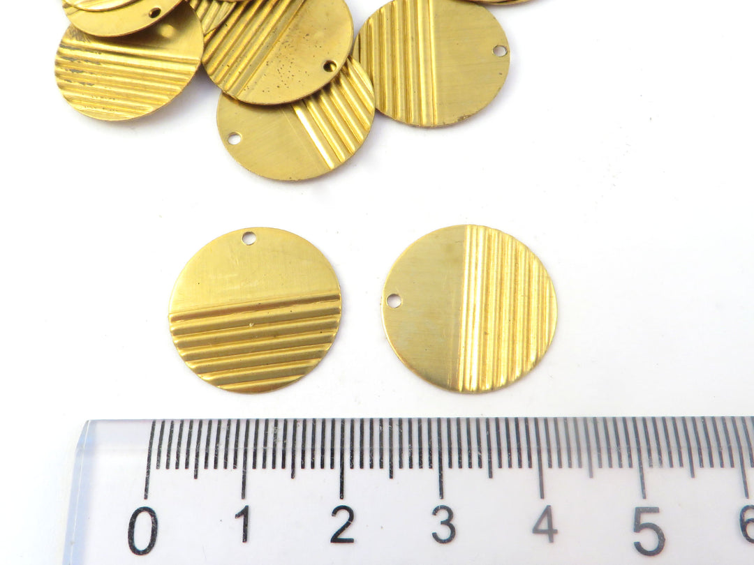 6x Breloque disque plissé (19mm) PP-373