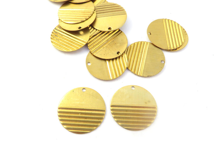 6x Breloque disque plissé (19mm) PP-373