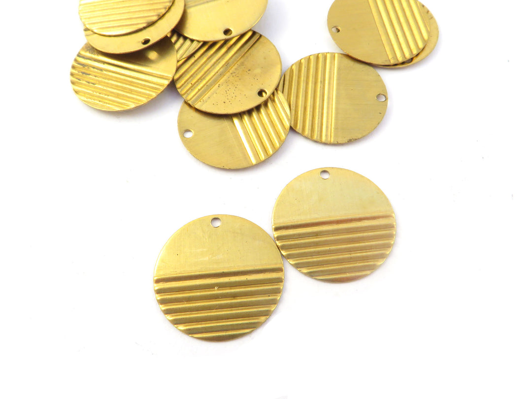 6x Breloque disque plissé (19mm) PP-373