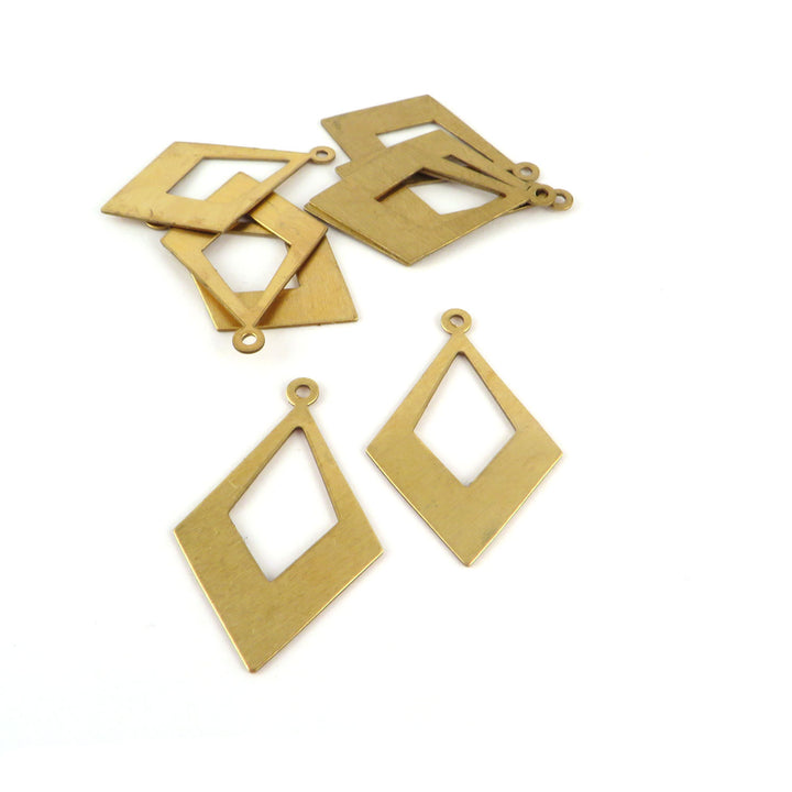 2x Breloque losange ajouré (31mm x 20mm) PP-384