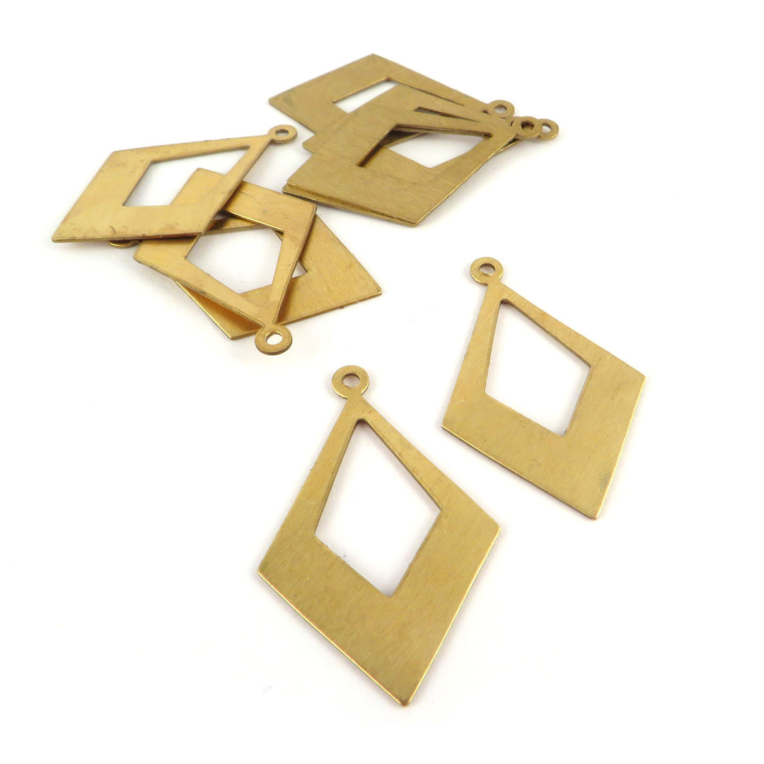 2x Breloque losange ajouré (31mm x 20mm) PP-384