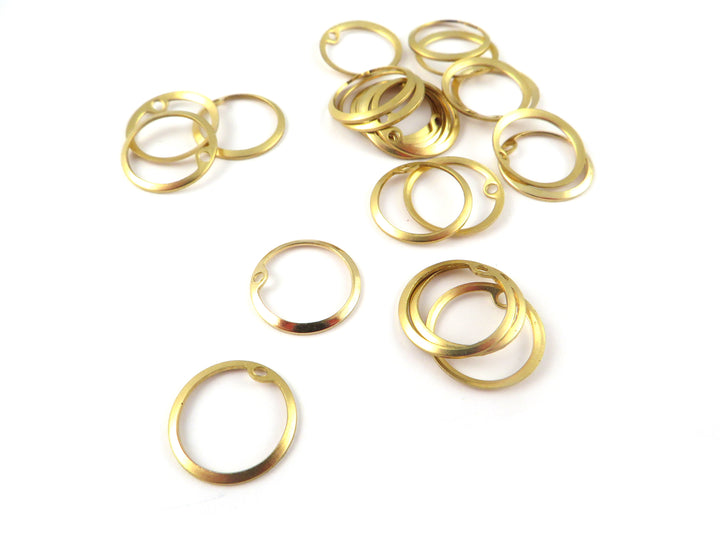 8x Breloque cercle anneau disque 1 trou (13mm) PP-390