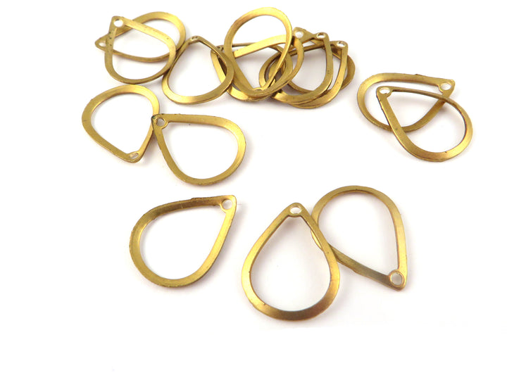 8x Breloque anneau goutte 1 trou (12mm x 15mm) PP-391